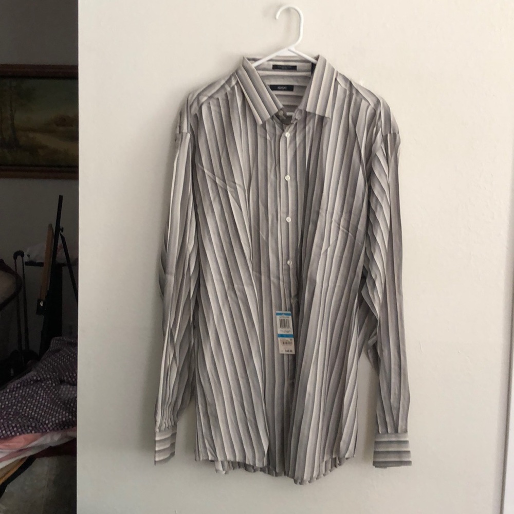 Alfani Shirt 100% Silk NWT Size 17 1/2 36-37